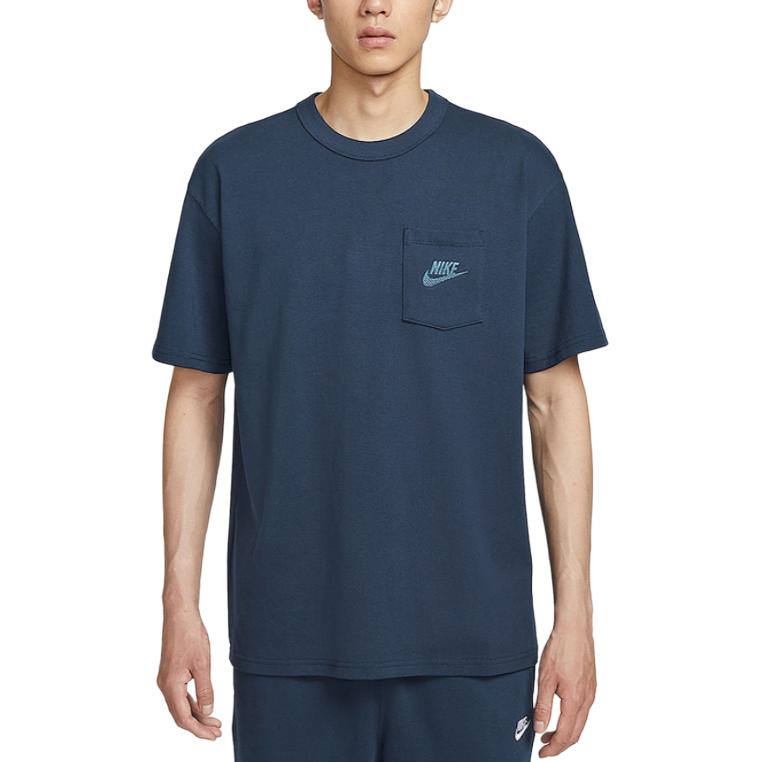 

Nike Футболка мужская с коротким рукавом, модная, универсальная, с карманом и круглым вырезом, HQ9241-451 XL