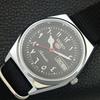 VINTAGE REFURBISHED SEIKO 5 AUTOMATIC 6309A JAPAN MENS BLACK WATCH a442591-1