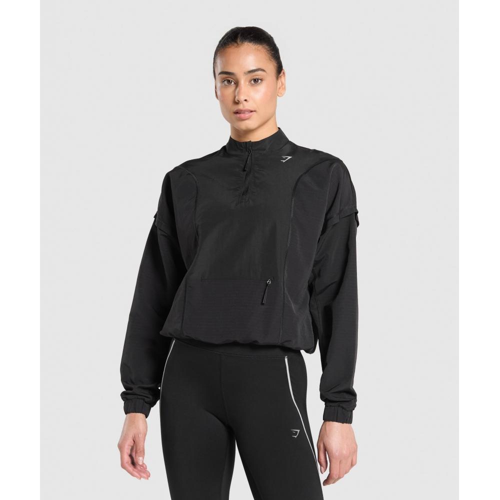 

Gymshark Running 1 4 Zip Track Top черный B9a6j Bb2j XS