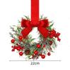 1/2PC Christmas Artificial Red Berries Wreath Ribbon Bow Red Pinecone   Indoor Outdoor Cabinet Wreath Door Wall Party Xmas Decor
