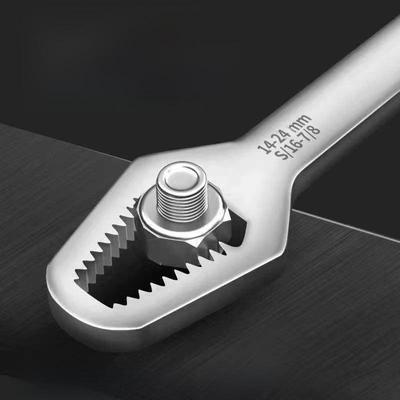 Universeller, verstellbarer, selbstspannender Pflaumenschlüssel mit Doppelkopf, 8 – 24 mm, Multifunktionswerkzeug.