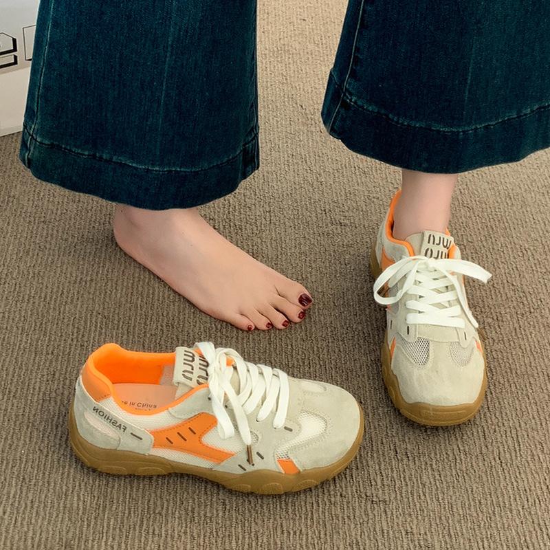 Yellow Dad Shoes Women's 2025 New Summer Forrest Gump Training Shoes Mesh Breathable Mesh Shoes Platform Casual Sports Shoes