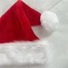 30x42cm Christmas Hat Santa Hat for Adults Unisex Red Velvet and White Brim Xmas Hat for New Year Festive Holiday Party Supplies