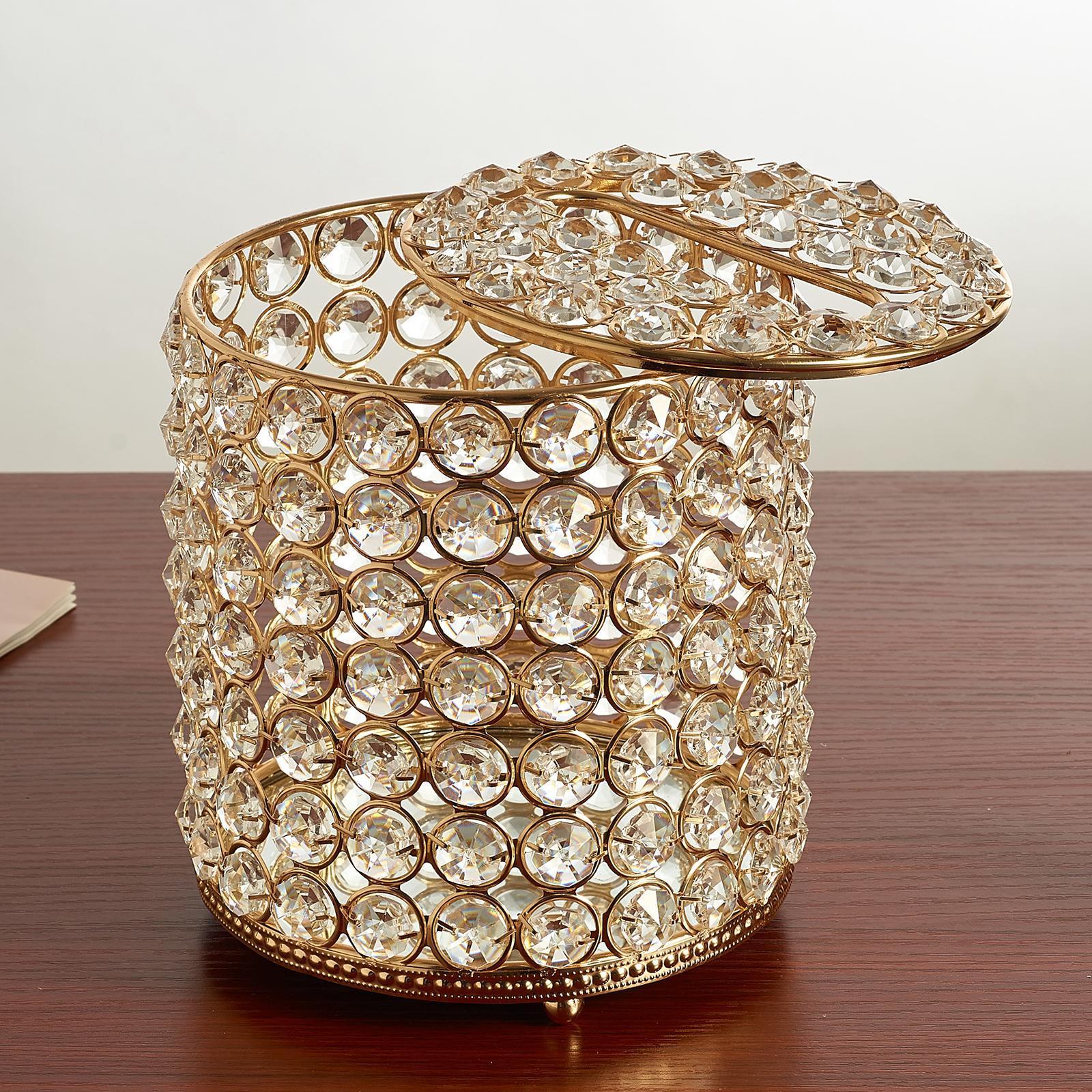 

Shiny Tissue Box Elegant Napkin Holder for Living Room Hotel Bedroom Bar Car золотистый