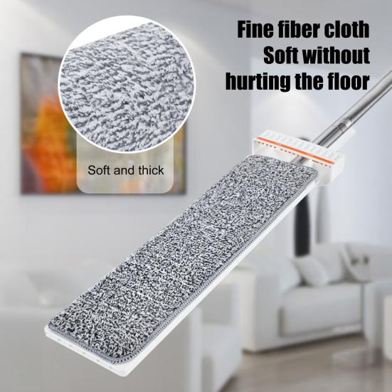 Yousheng Large Flat Mop with Replacement Clothes 360 Rotation Wet Dry Cleaning Spacious Coverage Flat Mop Household Cleaning Tool