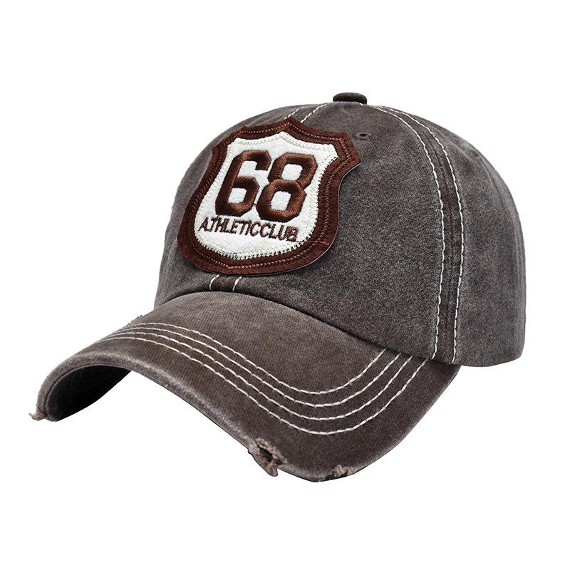Vintage Washed Cotton Baseball Cap with Fashion 68 Letter Embroidery for Men and Women - Unisex Hip Hop Snapback Hat Sports Caps