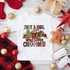 Just A Girl Who Loves Christmas Printed Kids Shirts Child Christmas Party T-shirt Top Xmas Vibes Outfit Child Short Sleeve Tee