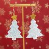 Glitter Leather Christmas Tree Long Earrings for Women Fashion Colorful Plant Drop Earring Party Jewelry Gifts
