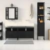 Bathroom Furniture Set 4 pcs Black Oak Effect Wood Based Material