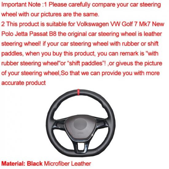 For Volkswagen VW Golf 7 Mk7 New Polo Jetta Hand Sewing Car Steering Wheel Cover