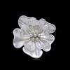Elegant White Resin Camellia Flower Brooches For Women Men Delicate Imitation Pearl Rhinestone Floral Plant Pins Wedding Jewelry