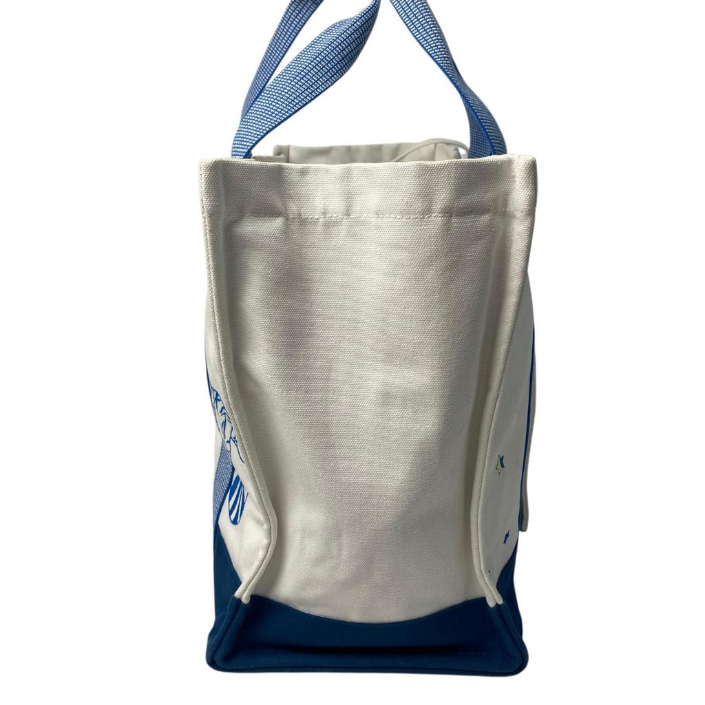 Used HERMESTote Bag White/blue Cotton Women