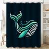 Blåval Duschdraperi Badrumsdekor Vattentätt Tyg Grön och Vit Design Tryck av Hög Kvalitet Perfekt Gåva till Familjer