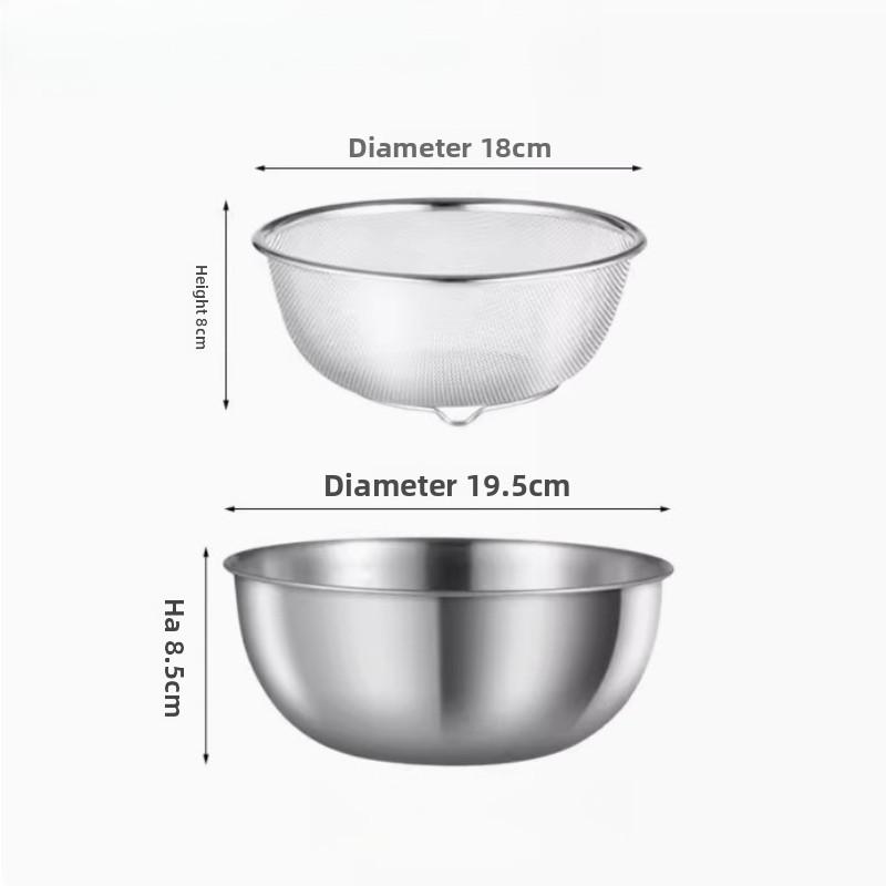 

1PC Stainless Steel Double Wash Basin Drain Basket Kitchen Food Cleaning Supplies Kitchen Tools Household Goods
