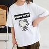 Hello Kitty Short Sleeve Tee soft cotton casual crew neck cute cartoon print lightweight summer top for Women daily wear