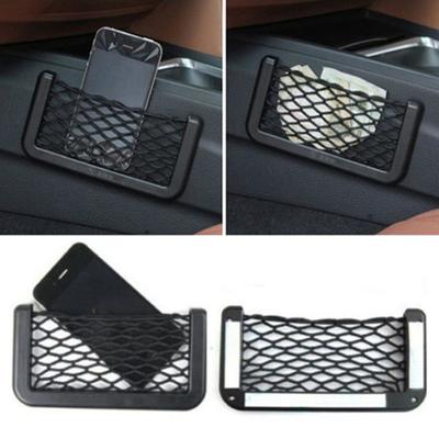 Universal Car Seat Side Back Storage Torba z siatki Uchwyt na telefon Kieszonkowy organizer Czarny
