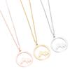 Mountain Peak Forest European American Trendy Children's Geometric Gold Plated Stainless Steel Hollow Mountain Peak Pendant
