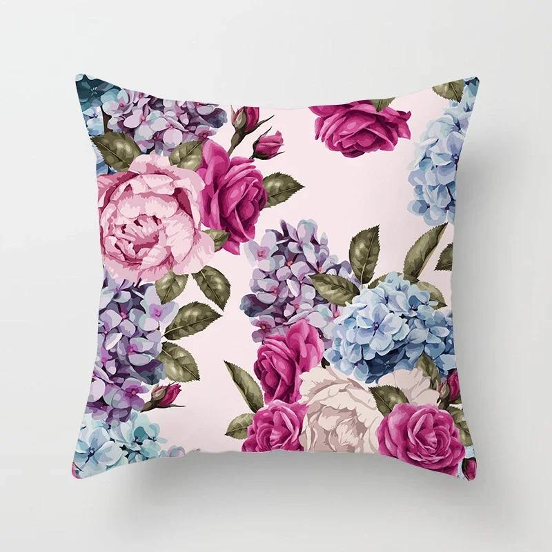 45X45Cm Flower Butterfly Pattern Decorative Cushions Pillowcase Polyester Cushion Cover Throw Pillow Sofa Decoration Pillowcover