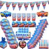 Mcqueen Cars Theme Birthday Party Supplies Decor Kids Baby Shower Banner Plates