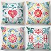 Bohemian Heartshaped Floral Digital Printing Pillow Cover Short Plush Suitable Living Rooms Bedrooms Sofas Throw Cushion Cover