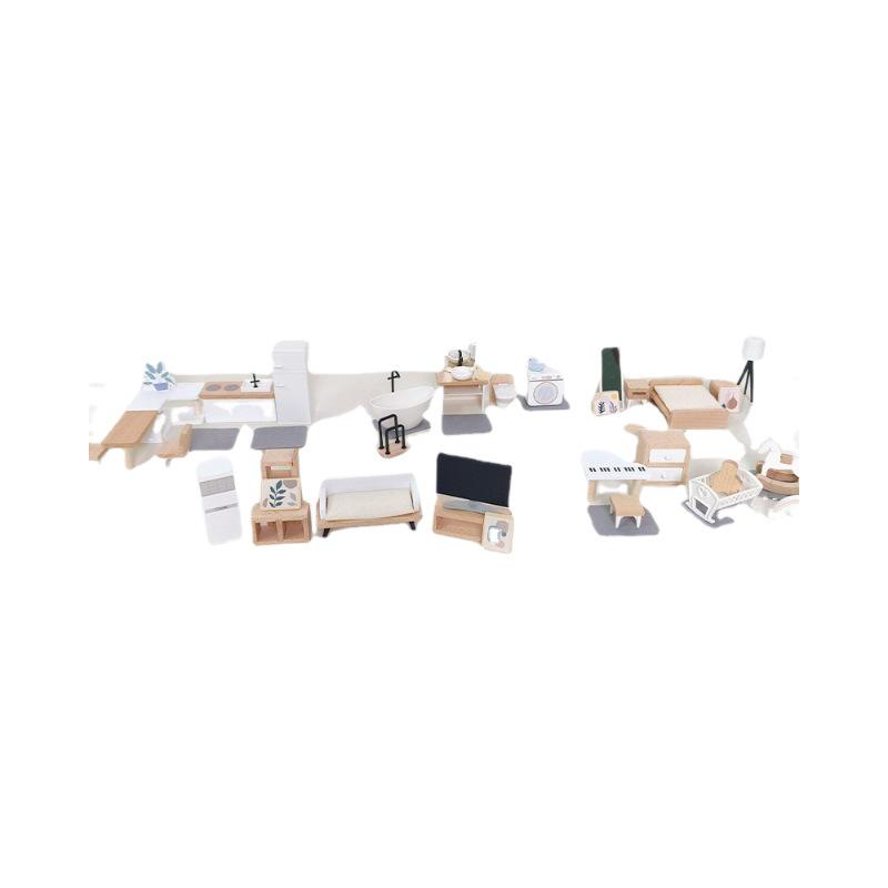 Mini Dollhouse Kitchen Set: Simulation Furniture & Food Play Scene for Kids