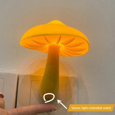 Sensor-LED-Nachtlicht, kreative Form, automatisches An-/Ausschalten, energiesparend, Plug-Play, flimmerfrei, Augenschutz, süße Pilz-Nachtlampe