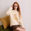 San Cai Women's Dog Jacquard Knit Sweater