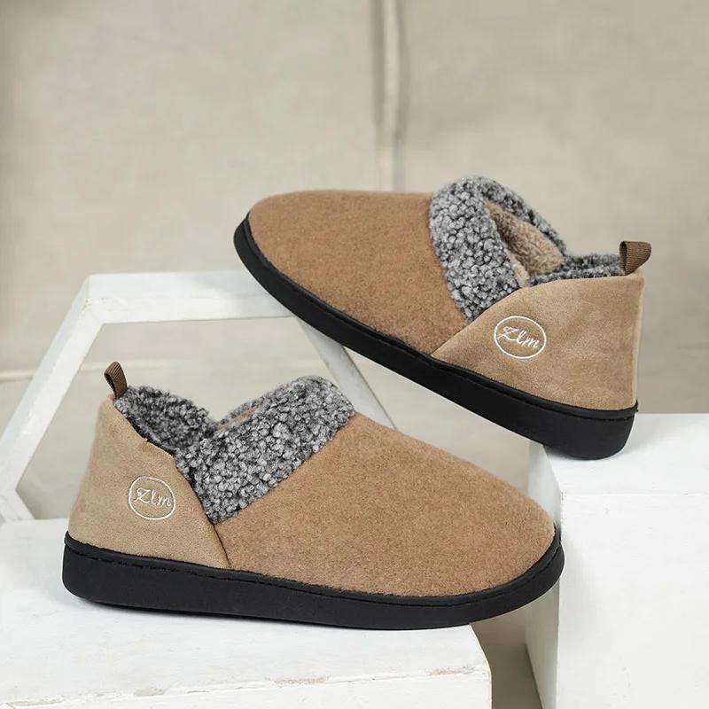 Fashion Winter Thicked Plush Ankle Boots Women 2025 Slip-On Non-Slip Warm Short Boots Woman Comfort Soft Sole Casual Cotton Shoes Female