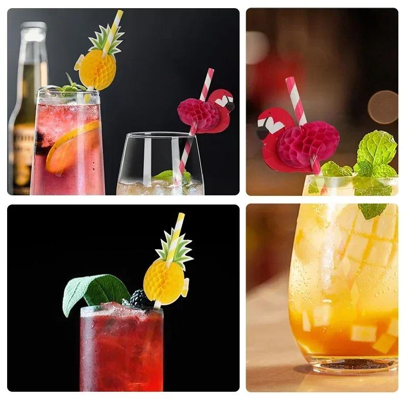 50PCS Disposable Biodegradable Paper Straws Food Grade Festival Decoration Party Desserts Juice Beverages Creative Styling Straw