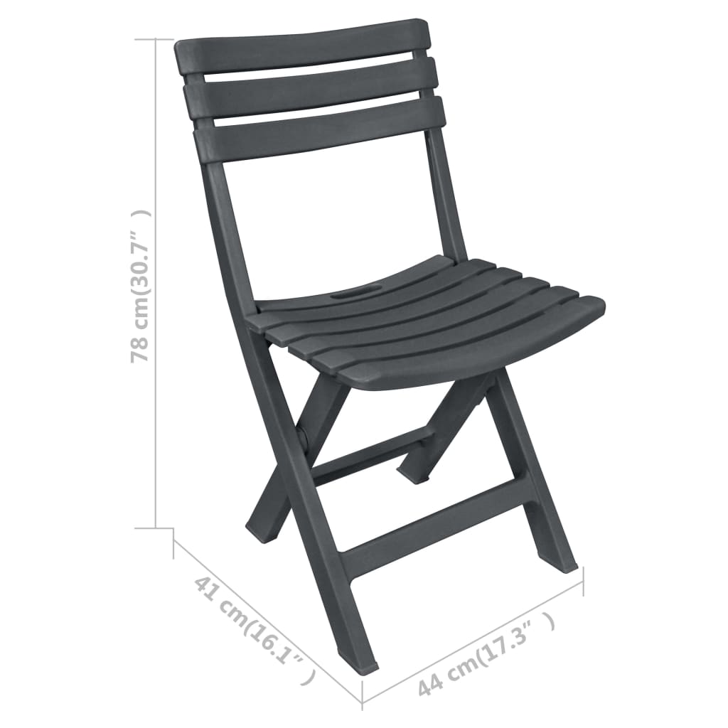 3 Piece Foldable Bistro Set Anthracite Grey