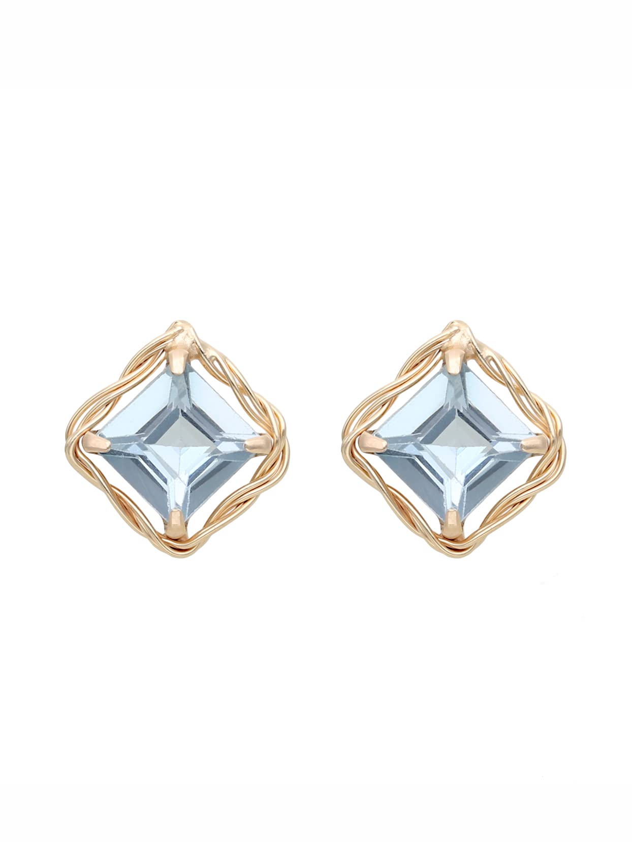 

K10 Yellow Gold Synthetic Spinel Earrings L&Co 43-1390
