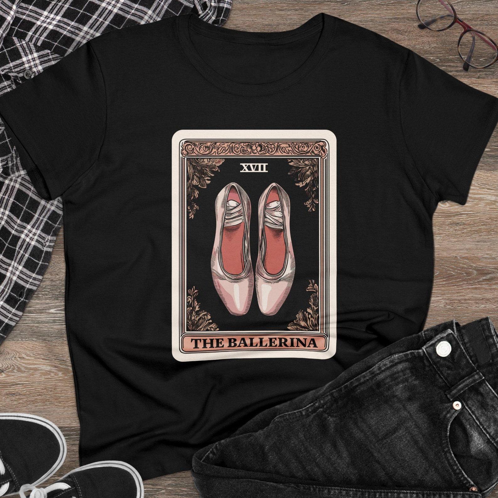 Ballerina Tarot Card Tee, Women s t-shirt, Pointe Shoes illustration, T-Shirt, Ballet Shirt, Dance Lover Gift, Dance T-shirt, Ballet Top 2XL