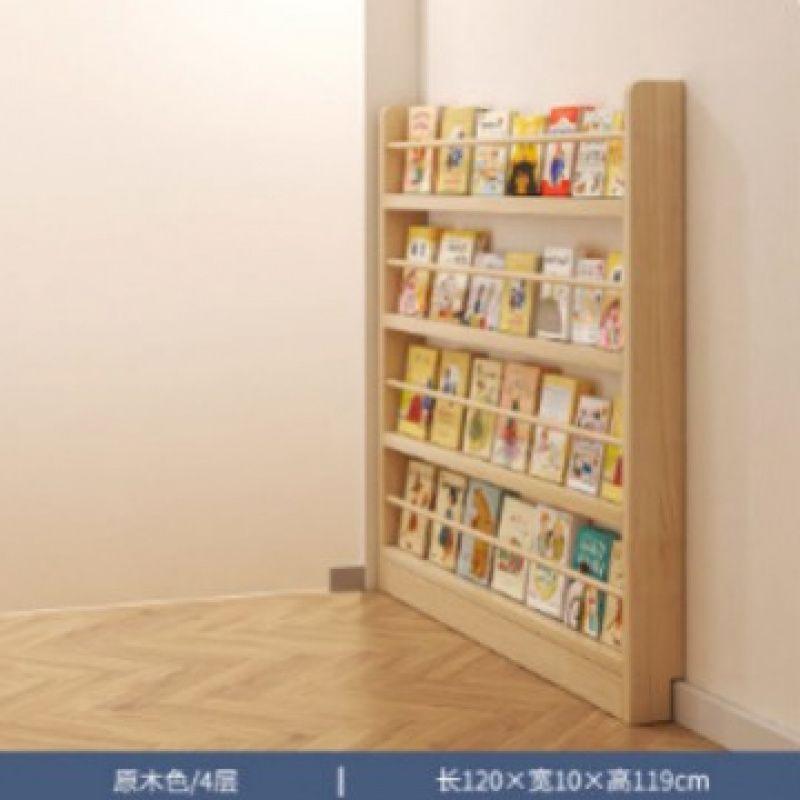 Behind the Door Bookshelf, Solid Wood Wall-mounted Storage Rack, Narrow Bookcase for Children's Rooms, Multi-layer Cabinet