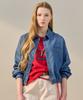 MAXZA Studded Point String Blouson Denim Shirt
