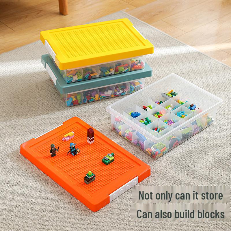 Lego Small Part Storage Box with Lid - Multi-Layer Organizer for Children's Building Blocks