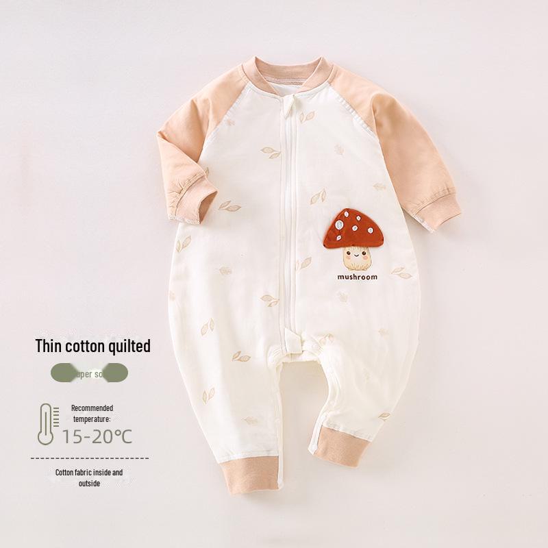 Autumn/Winter Baby Sleeping Bag: 40g Thin Cotton One-Piece Pajamas & Anti-Kick Quilt.