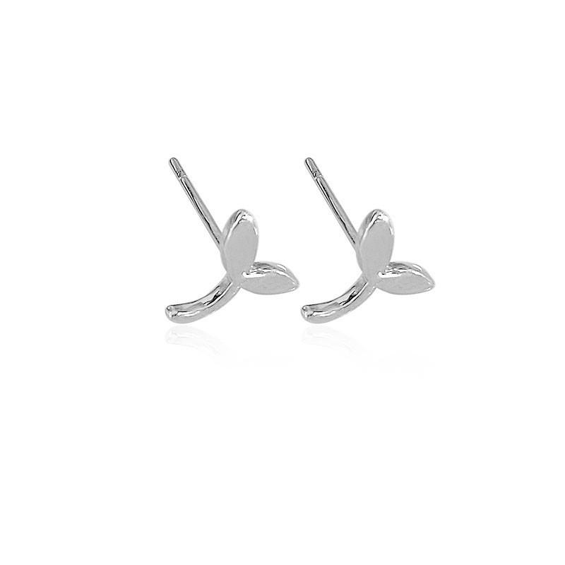 Small Mini Cute Grass Sprouted Earrings Light Luxury Niche Daily Simple Versatile Earrings