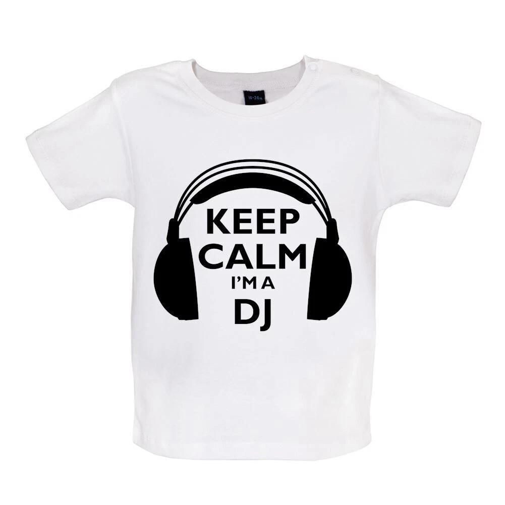 

Keep Calm I M A Dj - Baby Kids Boys Girls Unisex T-Shirt / Romper - Love Mixing Music Discs Jockey 100