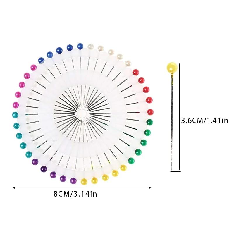 480Pcs/box Sewing Pins Straight Head Pins Colorful White Round Pearl Dressmaking Quilting for Crafts.