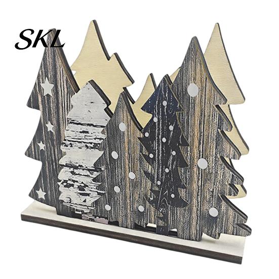 Christmas Tree Napkin Holder Wooden Holder, Freestanding Tissue Dispenser with Star And Snowflake Decor, Winter Holiday Table Decor Decorative Festive