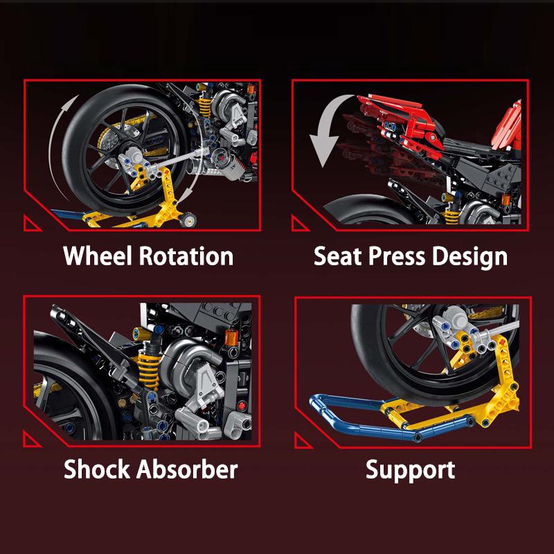 Мотоцикл строительные блоки творческий эксперт мотоцикл локомотив модульные кирпичи — фото 5
