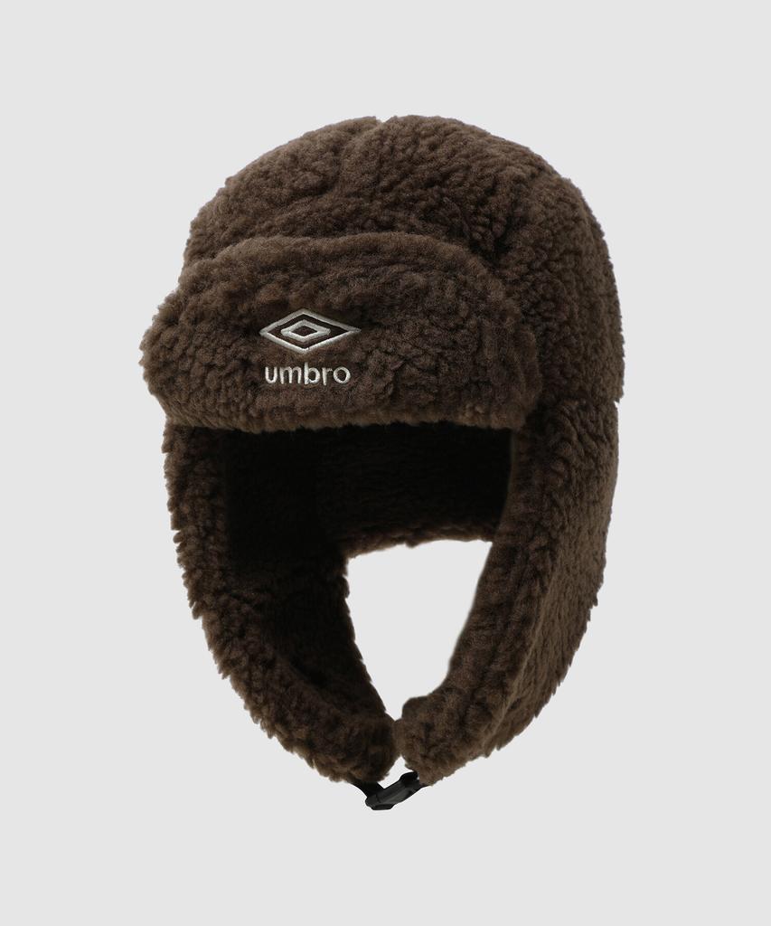 UMBRO Big Logo Winter Trapper Cap Brown Uq323Ccp97