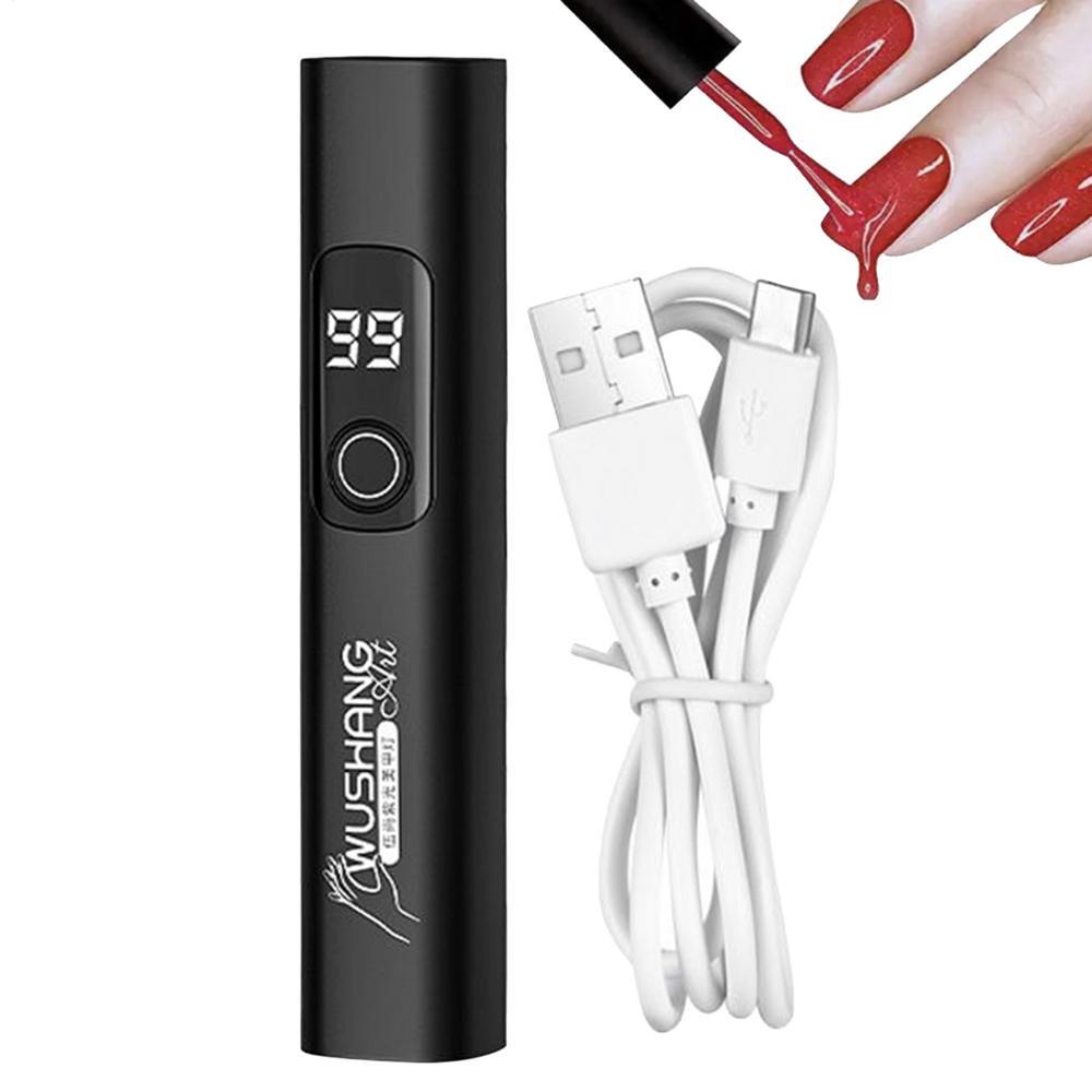 Mini UV Light For Nails USB Charging Fingernail Drying Tool Digital Display LED Nail Light With 2 Timing Modes For Manicure