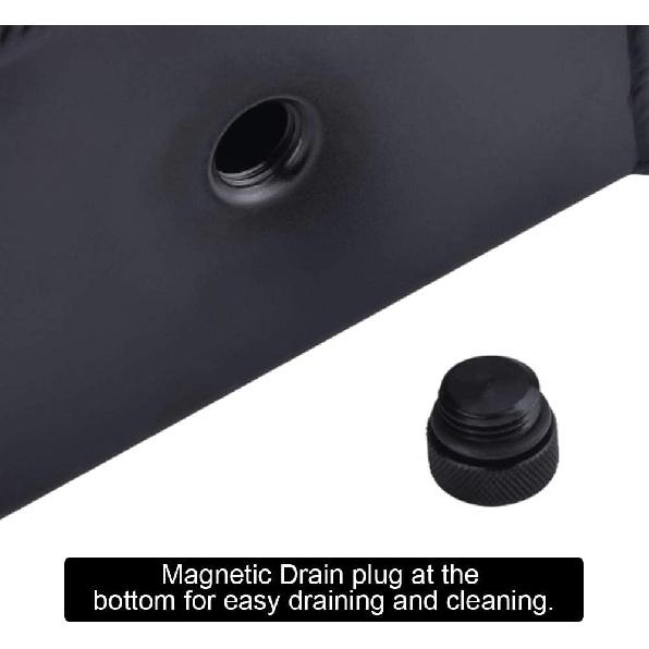 RASTP Universal 1L Coolant Overflow Tank, Aluminum Coolant Radiator Tank,Reservoir Expansion,Black