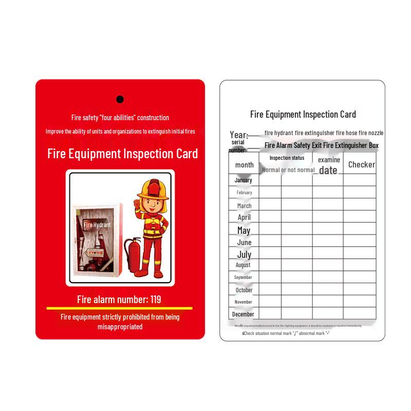 Fire Extinguisher & Hydrant Inspection Record Cards