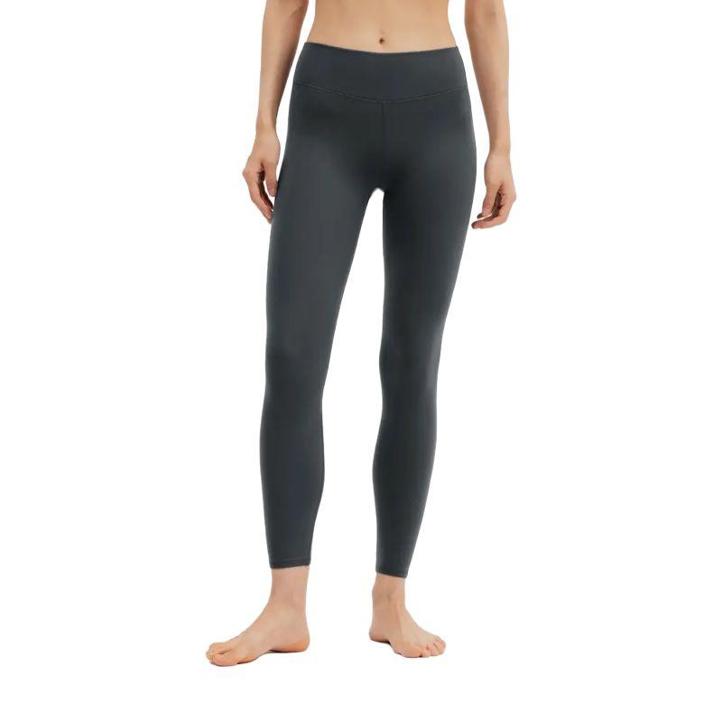 

Decathlon Серия Cloud Однотонные Флисовые Приятные к Коже Утягивающие Брюки для Подъема Бедер Девять Девятых Женские Угольно-серые L