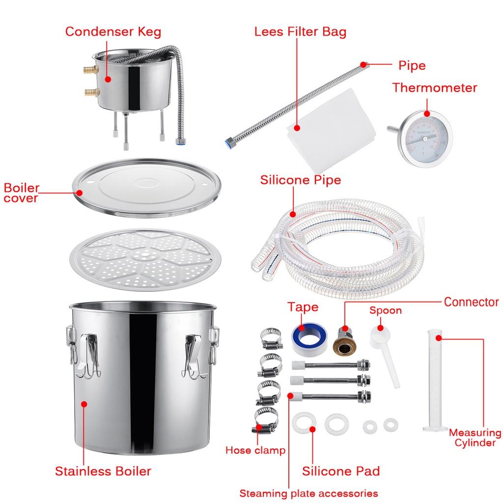 50/35/22/11L Stainless Still Copper DIY Home Brew Water Wine Essential Oil Brewing Distiller Alambic Moonshine Alcohol