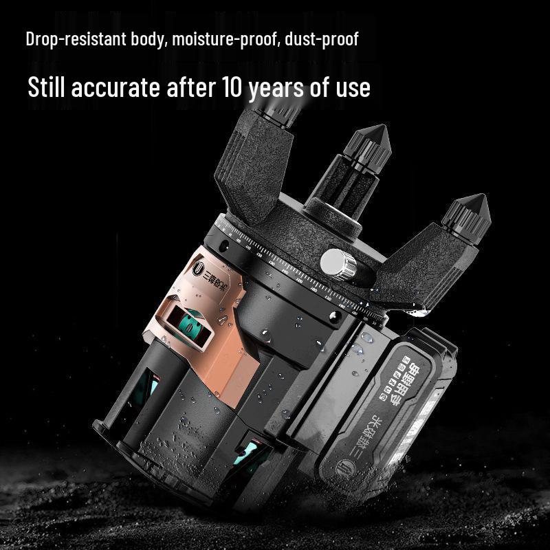 Imported High-Precision Green Infrared Laser Level—2/3/5 Lines, Strong Light, 360° Outdoor, 2024 Model