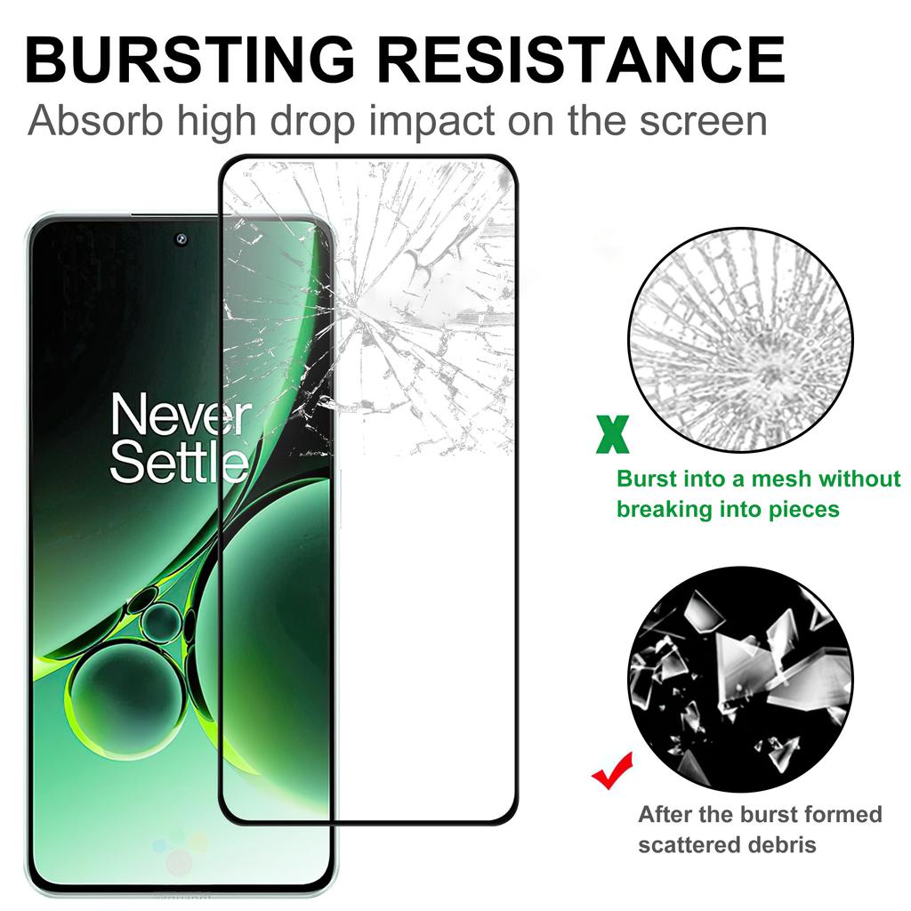 For OnePlus Nord 3 5G Superklar Mobiltelefonskjermbeskytter Svart Kant Full Lim AGC Glass Skjermdekkende Film