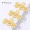 18K Gold Plated 3 Holes Multi Strand Clasp,Twisted Texture Tube Connector For Layered Necklace Bracelet,DIY Jewelry Findings